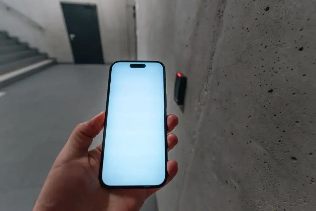 Opening a smart lock with a phone in Costa Mesa